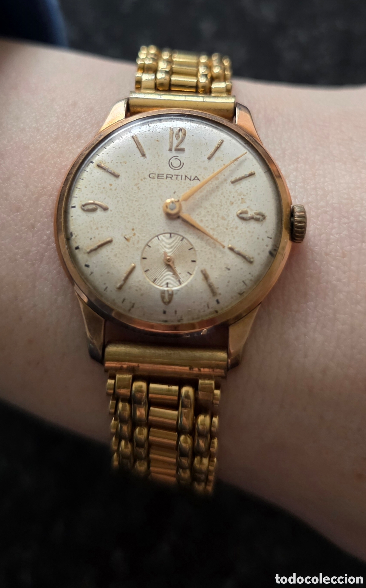 Relojes de pulsera: Reloj Certina chapado oro.