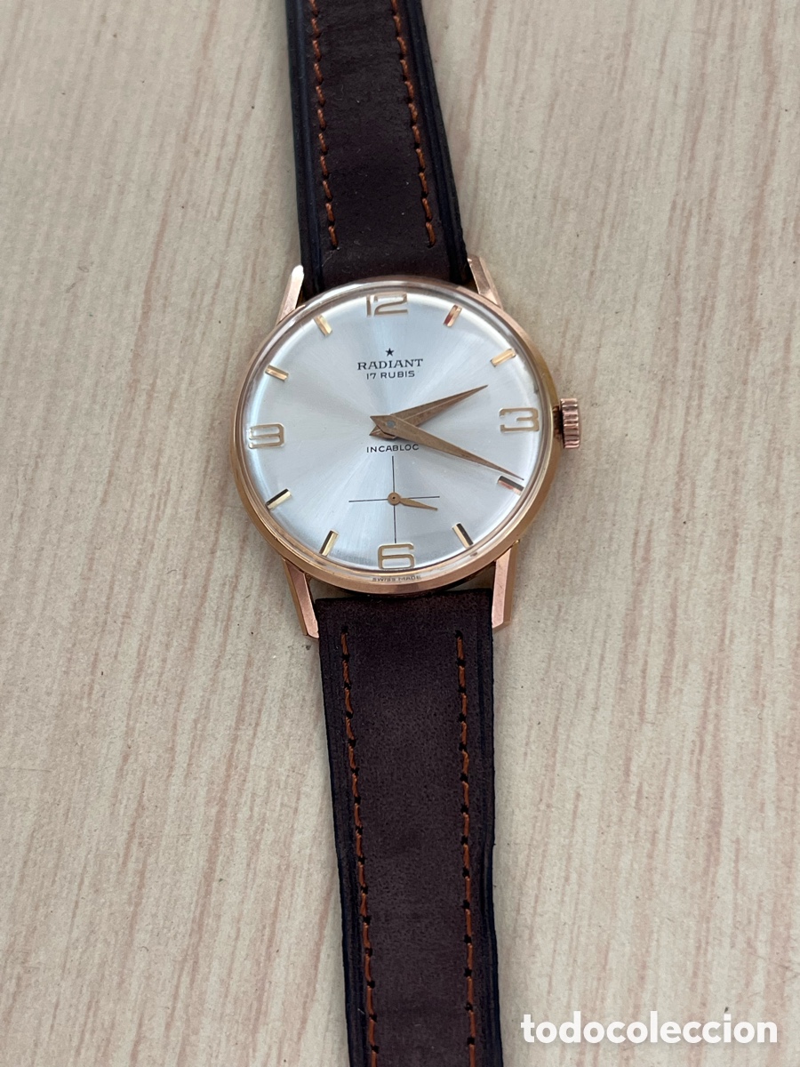 Relojes de pulsera: ✅ Reloj RADIANT Estrella ⭐️ carga manual chapado en oro como nuevo