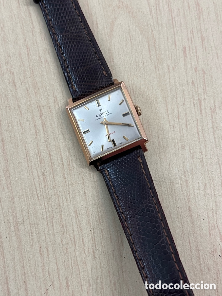 Relojes de pulsera: ✅ reloj POTENS PRIMA tank carga manual chapado en oro