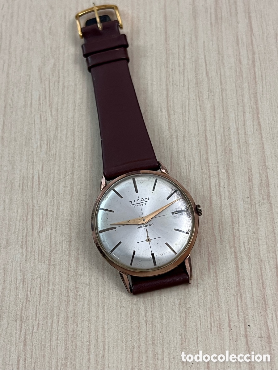 Relojes de pulsera: ✅ reloj TIT&Aacute;N 17 rub&iacute;s chapado en oro carga manual 34 mm