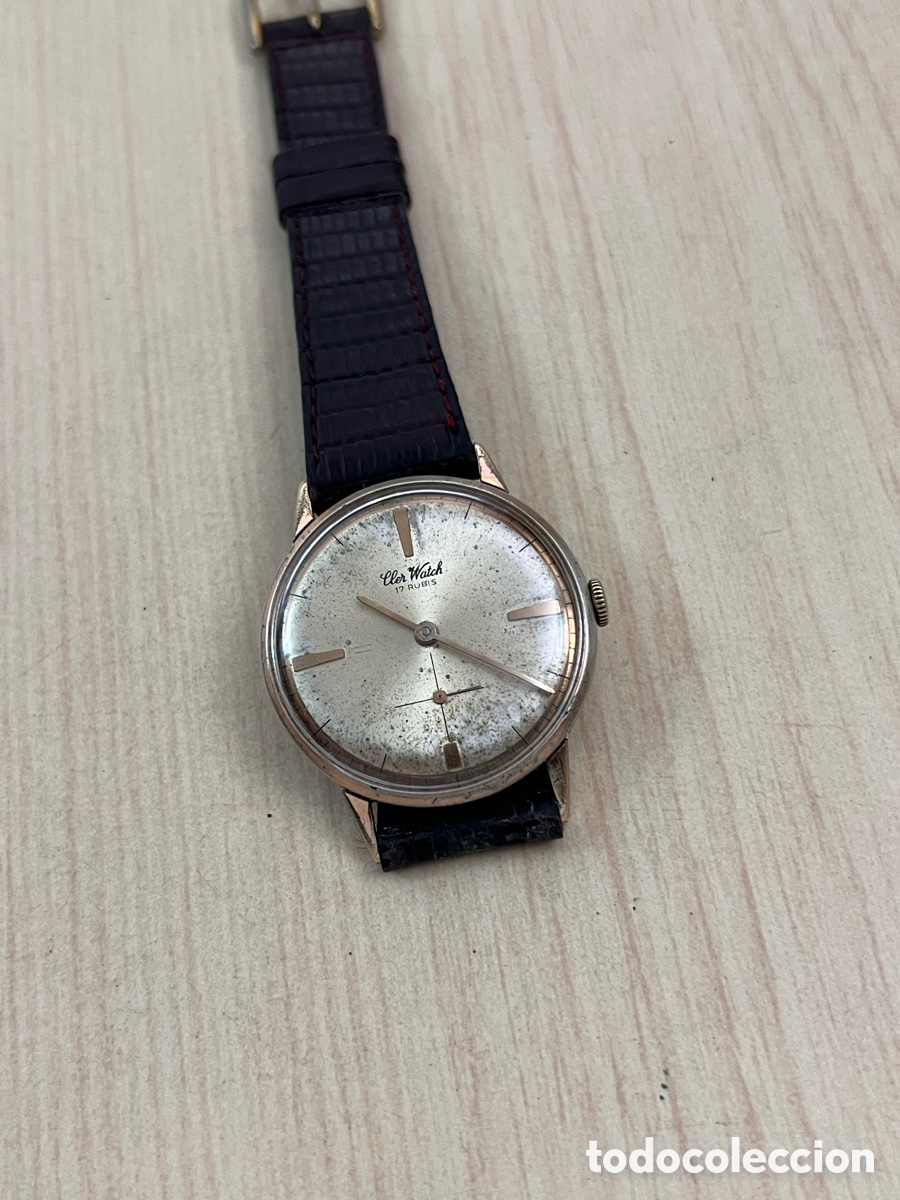 Relojes de pulsera: ✅ reloj Cler Watch 17 rub&iacute;s carga manual 34 mm vintage