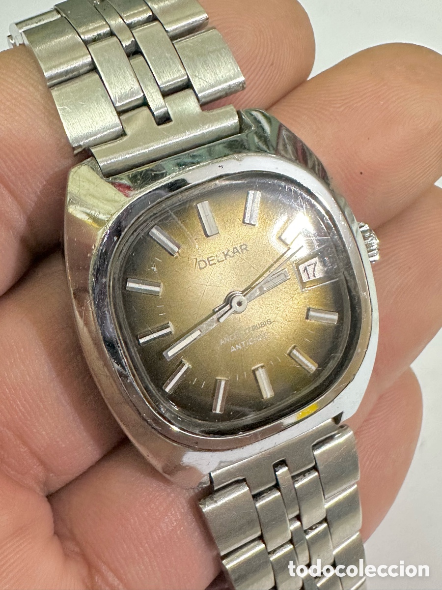 Rel&oacute;gios de pulso: Reloj DELKAR ANCRE 17 Rub&iacute;s Antichoc Con D&iacute;a Swiss Made