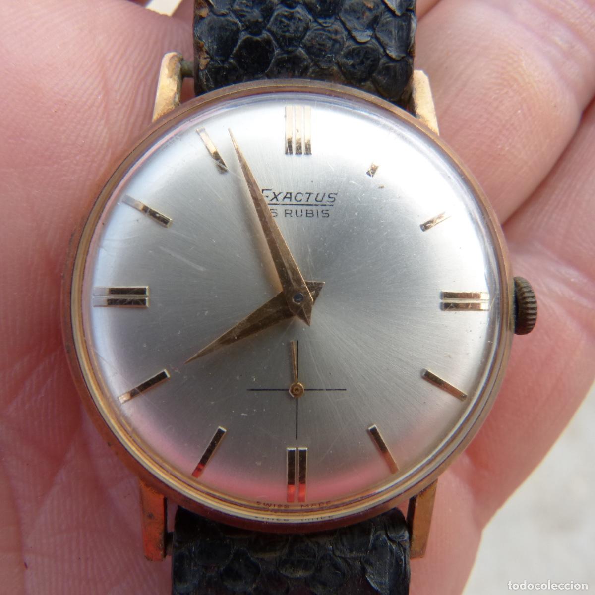 Relojes de pulsera: Reloj de pulsera Exactus 15 rubis, carga manual, funciona. Diam 34mm.