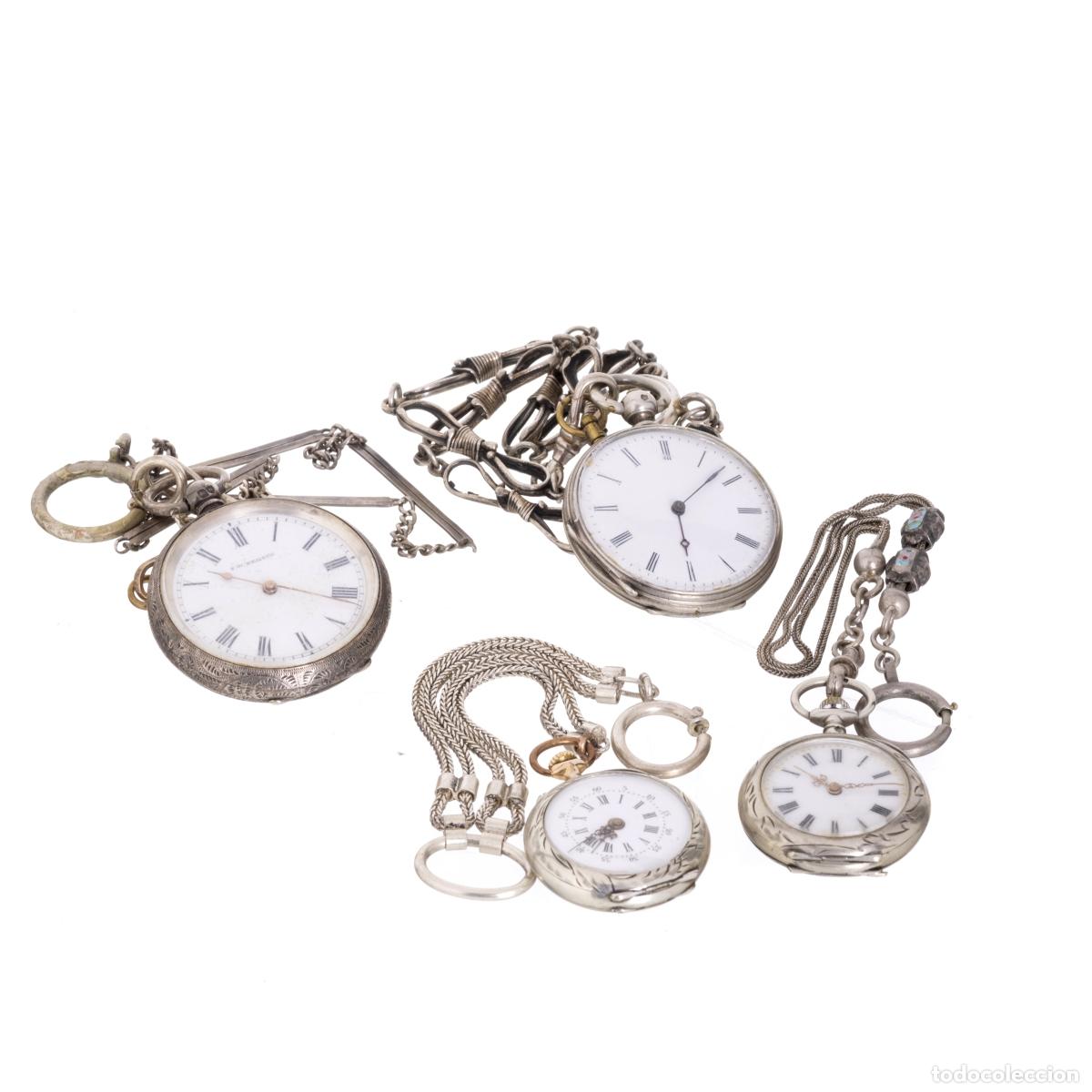 Relojes de pulsera: Relojes - Cuatro relojes de mujer en plata