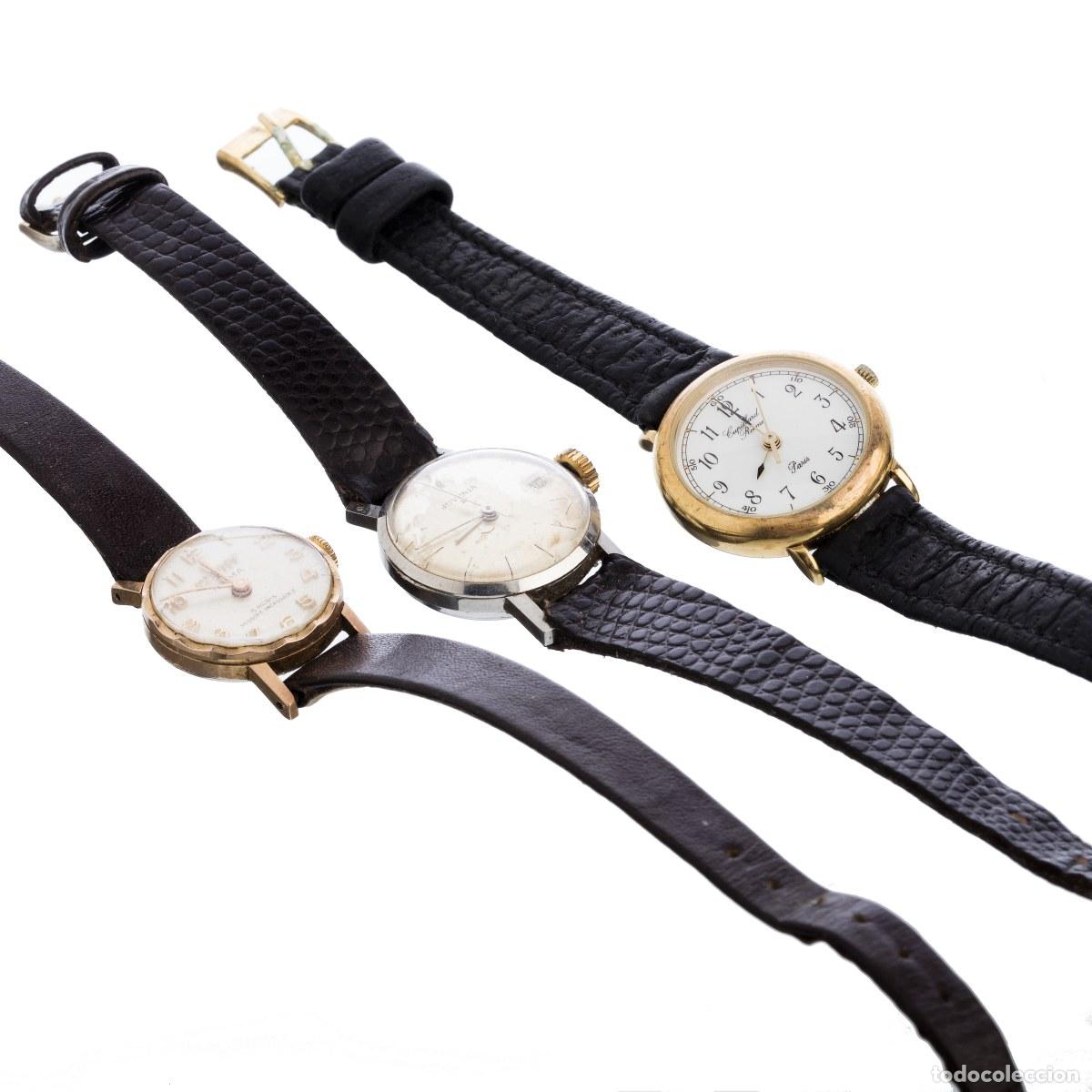 Relojes de pulsera: Relojes - Tres relojes de pulsera para mujer: Juvenia, Cauny y Cupilhard.