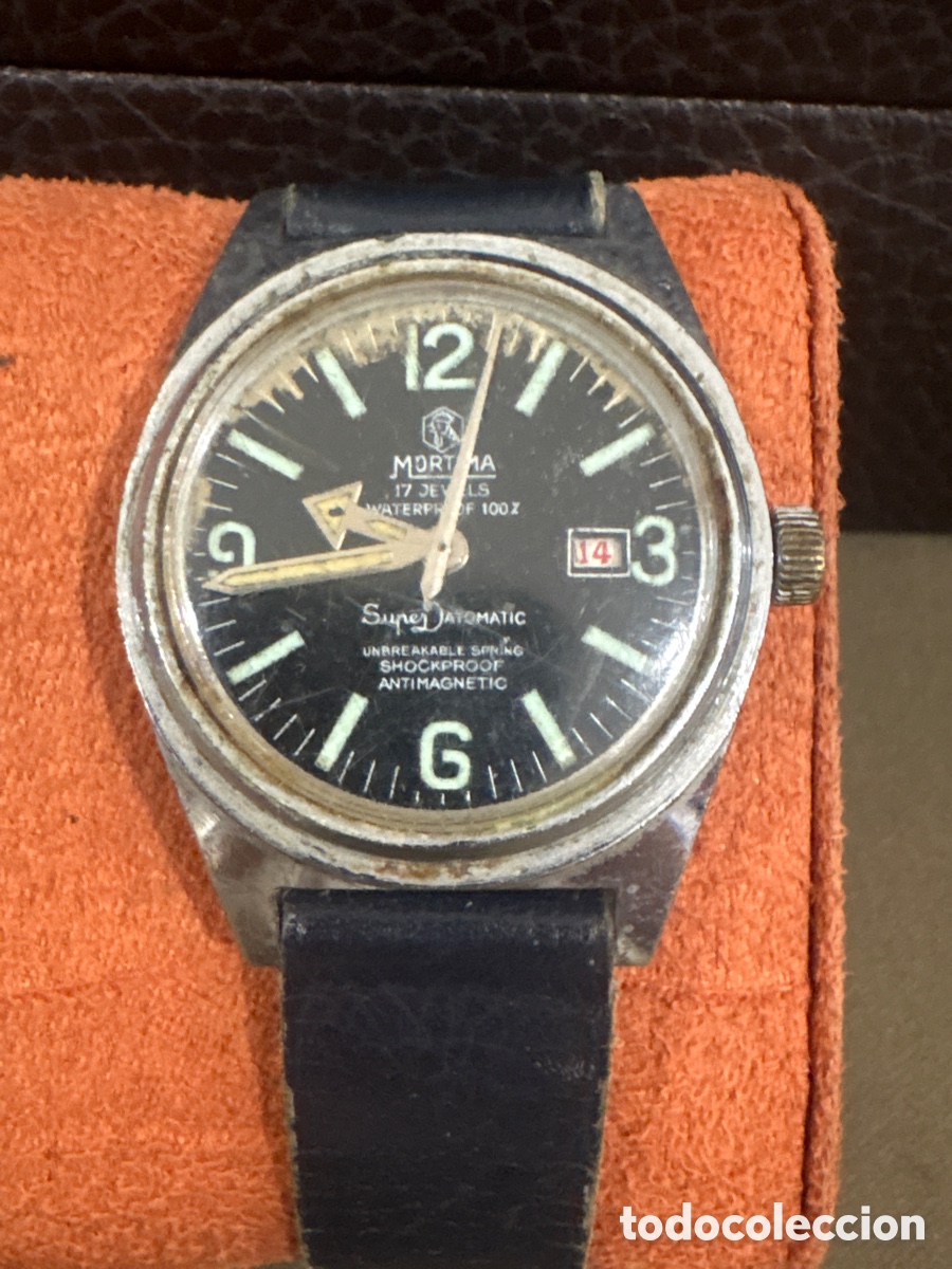 Relojes de pulsera: Antiguo reloj MORTIMA de carga manual,modelo super datomatic,34MM sin contar corona*funciona*