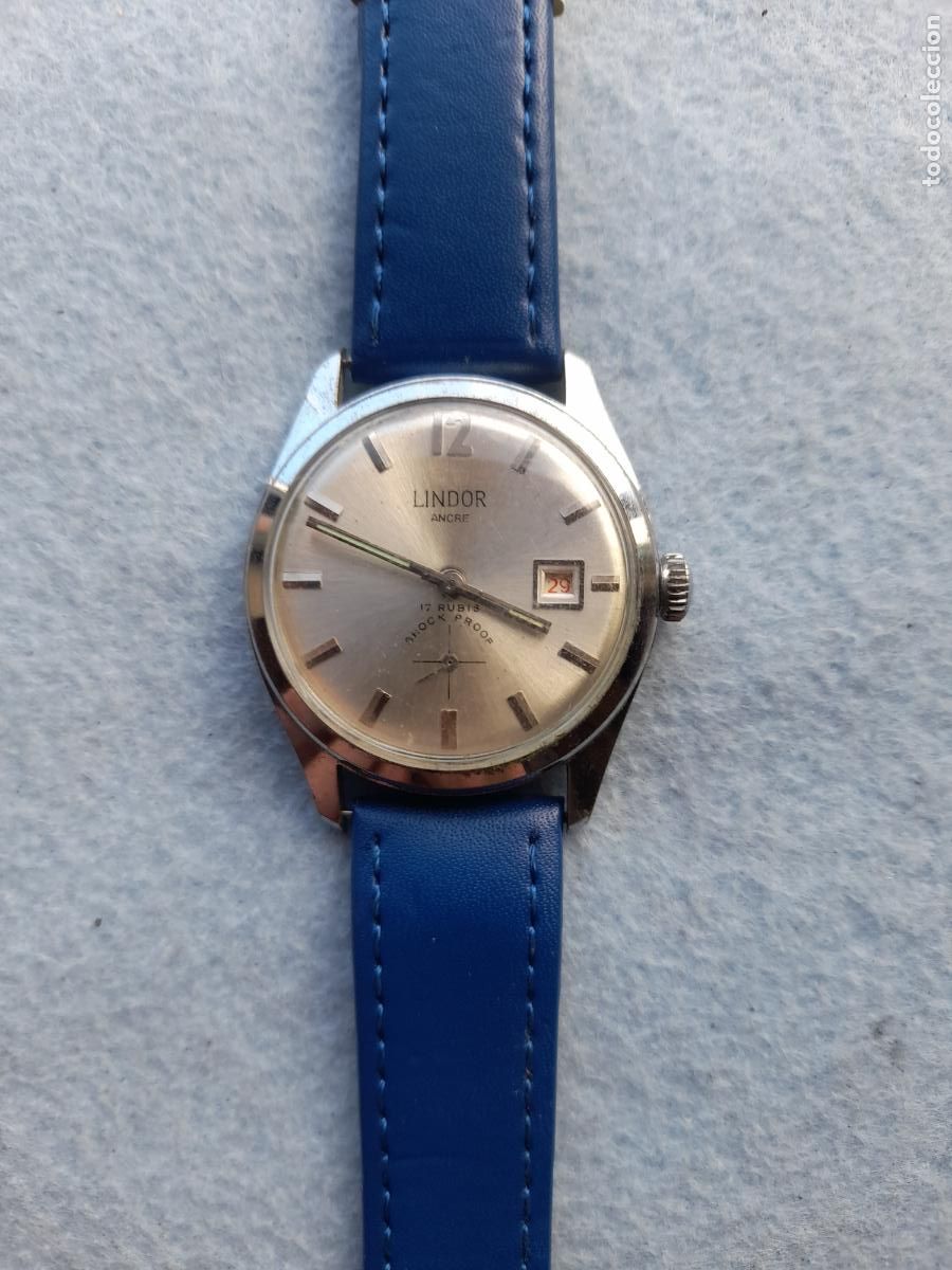 Relojes de pulsera: Reloj marca Lindor. Cl&aacute;sico de caballero. Funcionando.