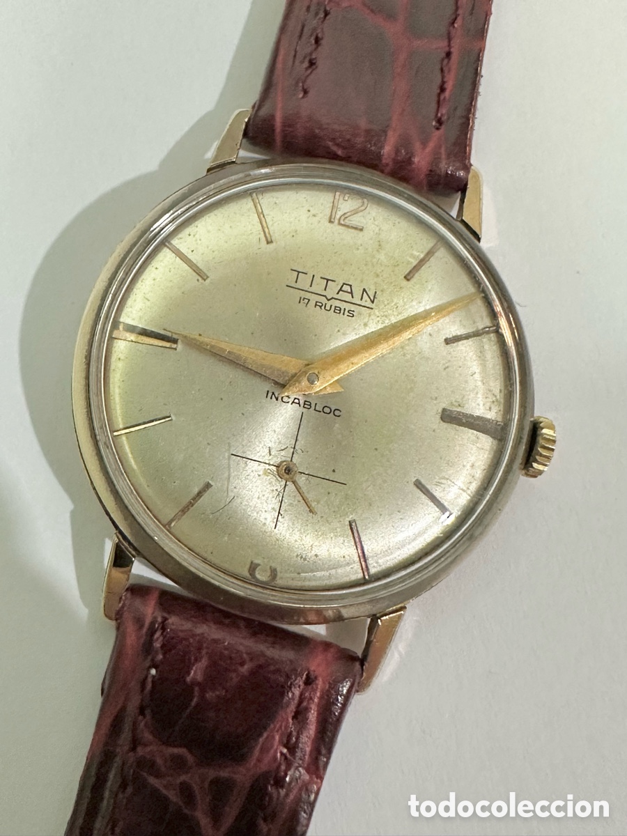 Relojes de pulsera: Antiguo Reloj TIT&Aacute;N INCABLOC I7 RUBIS Vintage Swiss Made