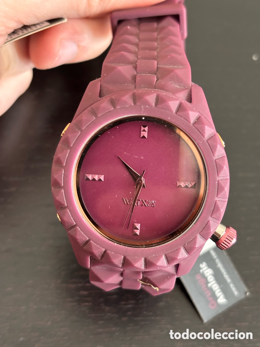 Relojes de pulsera: Watx & Co Grunge Punk &ndash; Reloj anal&oacute;gico lila | Nuevo con etiqueta