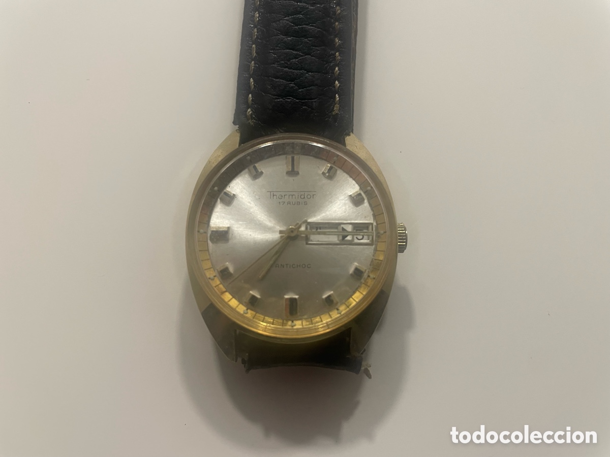 Relojes de pulsera: Reloj Thermidor 17 Rubis Antichoc Calendario Mec&aacute;nico Manual A&ntilde;os 60-70