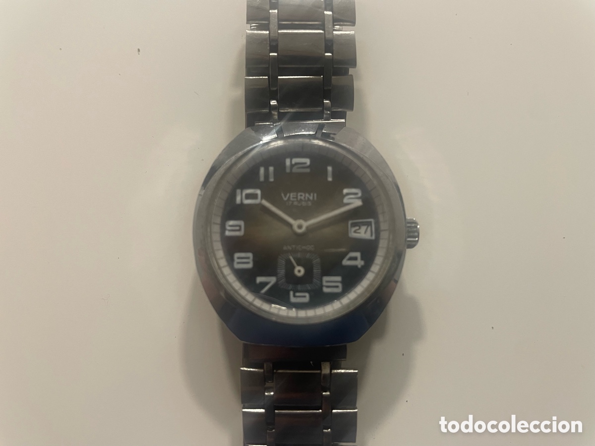 Relojes de pulsera: Reloj Verni 17 Rubis Antichoc Calendario Segundero Peque&ntilde;o Mec&aacute;nico Manual A&ntilde;os 60-70