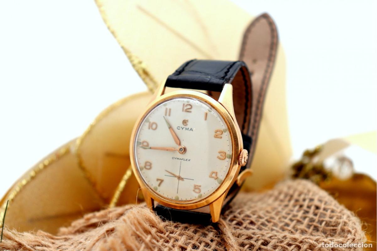 Wristwatches: 34 gramos - Reloj de pulsera Cyma, en oro de 18 quilates.