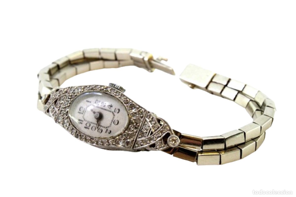 Relojes de pulsera: Reloj de pulsera en oro de 18 quilates y platino, con diamantes.