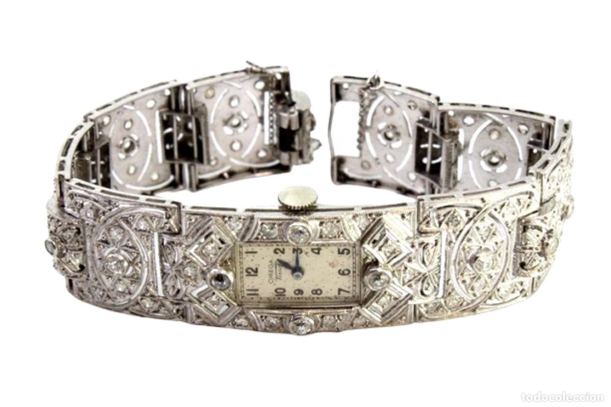 Armbanduhren: Reloj de pulsera de platino con diamantes.