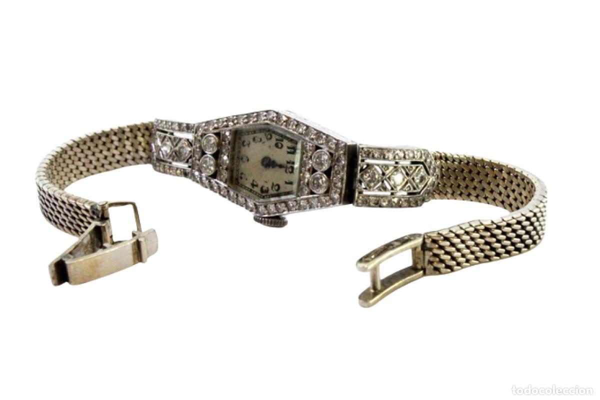 Armbanduhren: Reloj de pulsera de platino con diamantes.