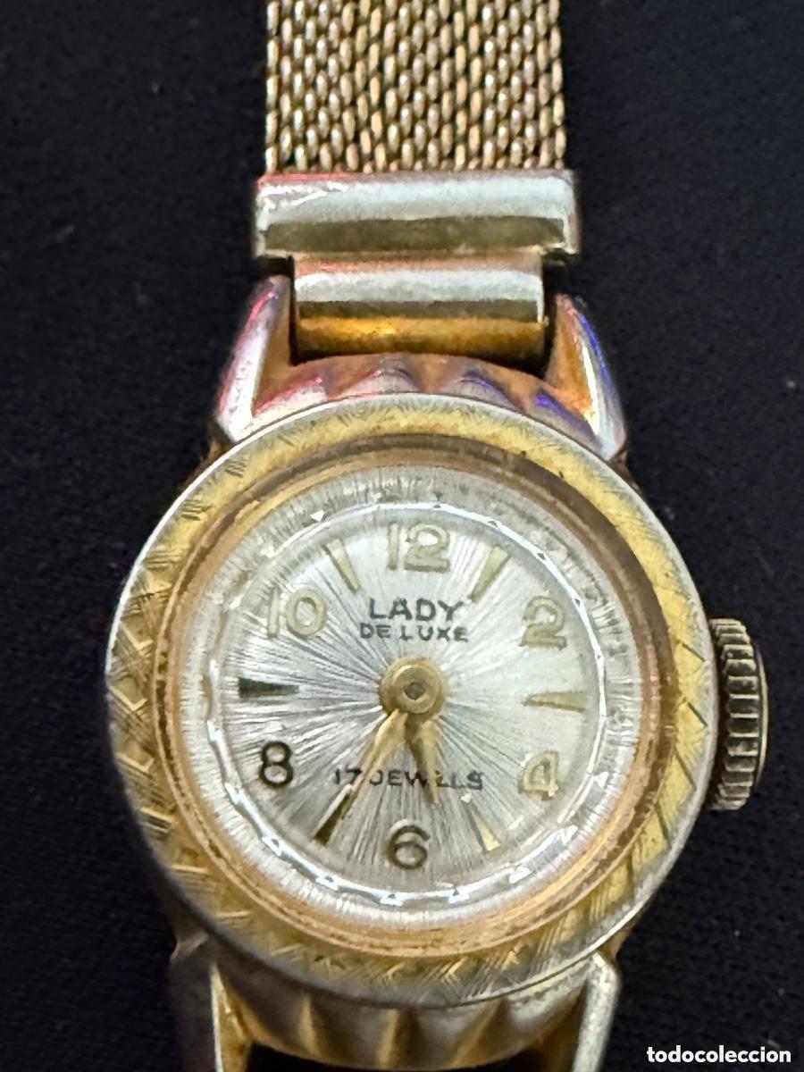 Relojes de pulsera: Reloj vintage Lady de Luxe suizo &ndash; A&ntilde;os 50/60 &ndash; Mec&aacute;nico &ndash; Dorado Funciona