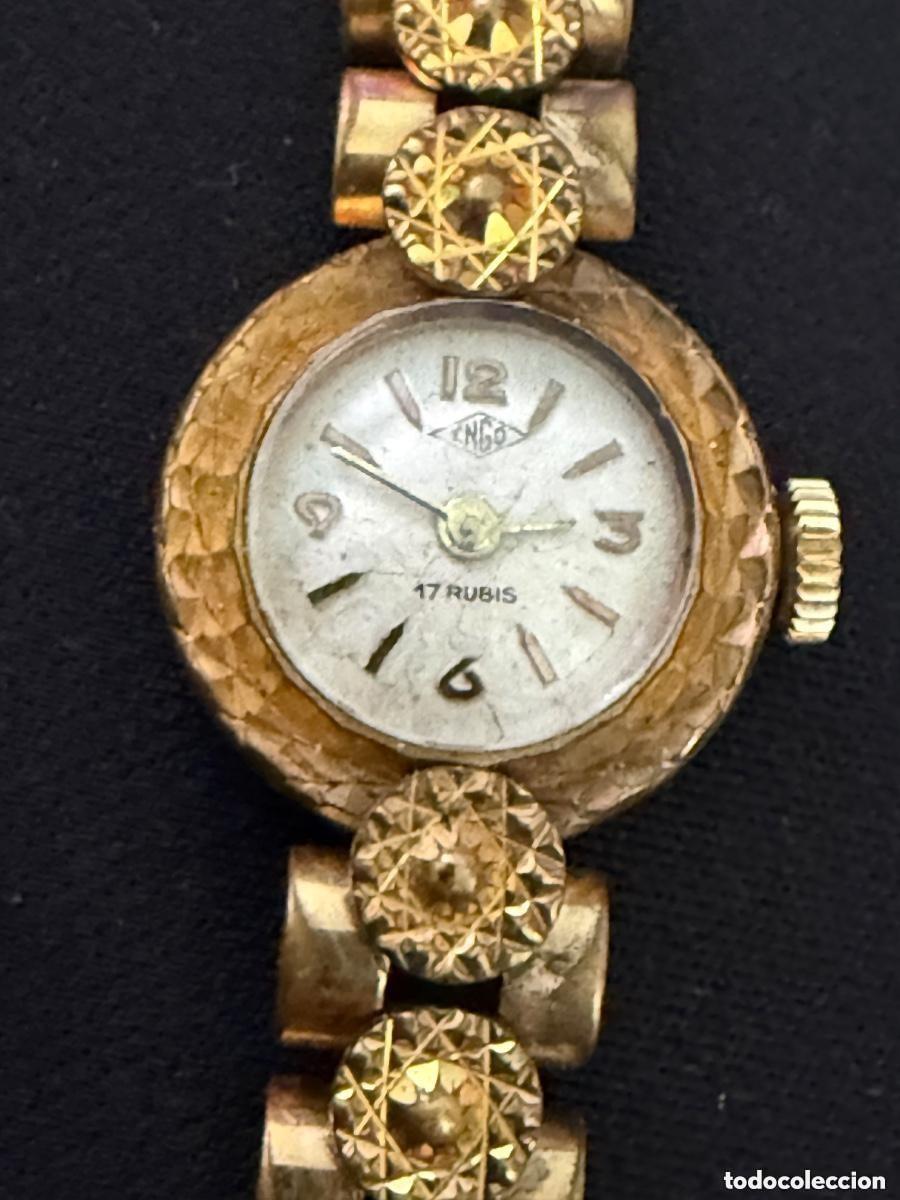 Relojes de pulsera: Reloj vintage suizo ENGO &ndash; 17 rub&iacute;es &ndash; chapado oro &ndash; a&ntilde;os 50/60 Funcional