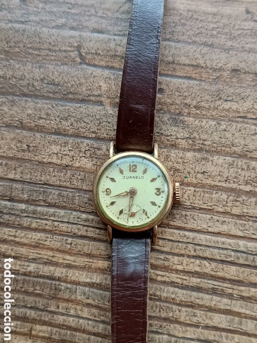 Relojes de pulsera: RELOJ PULSERA JUANELO PLAQUE DE ORO - MOVIMIENTO PARRENIN HP 2034 - NO FUNCIONA