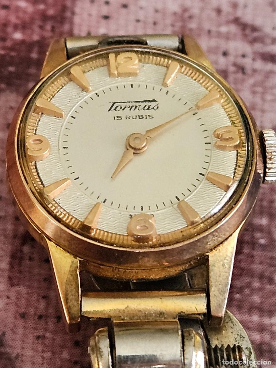 Relojes de pulsera: Antiguo Reloj De Pulsera Para Se&ntilde;ora de La Marca Suiza Tormas, 15 Rub&iacute;es.