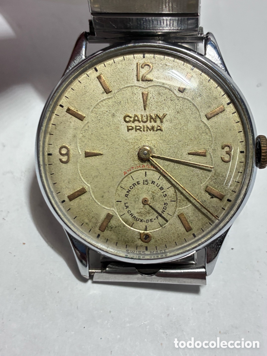 Relojes de pulsera: Reloj Cauny prima grande carga manual caja acero