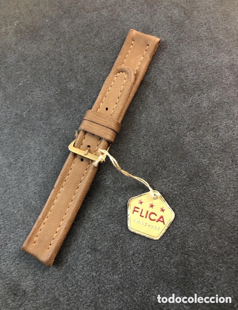 Relojes de pulsera: ✅ Correa FLICA De Piel Hecho A Mano Para Reloj (stock Relojer&iacute;a ) 19 Mm SWISS