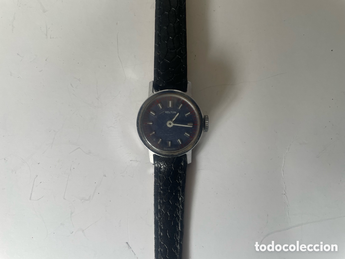 Relojes de pulsera: Kelton Se&ntilde;ora Carga Manual Esfera Azul Stainless Steel Back A&ntilde;os 70 Funcionando