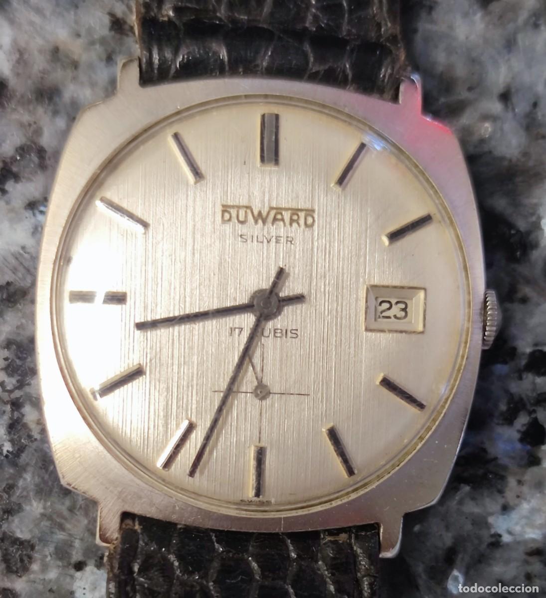 Relojes de pulsera: Dueard Silver. Reloj a&ntilde;os 70 con caja de plata