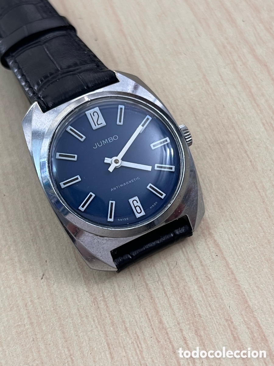 Relojes de pulsera: ✅ Reloj JUMBO carga manual hombres esfera azul royal