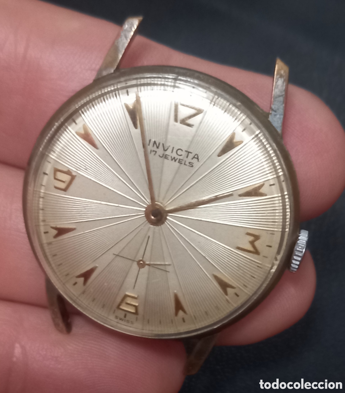 Relojes de pulsera: ANTIGUO RELOJ DE PULSERA INVICTA SUIZO SISTEMA CUERDA MODELO NO COMUN PARA CABALLERO