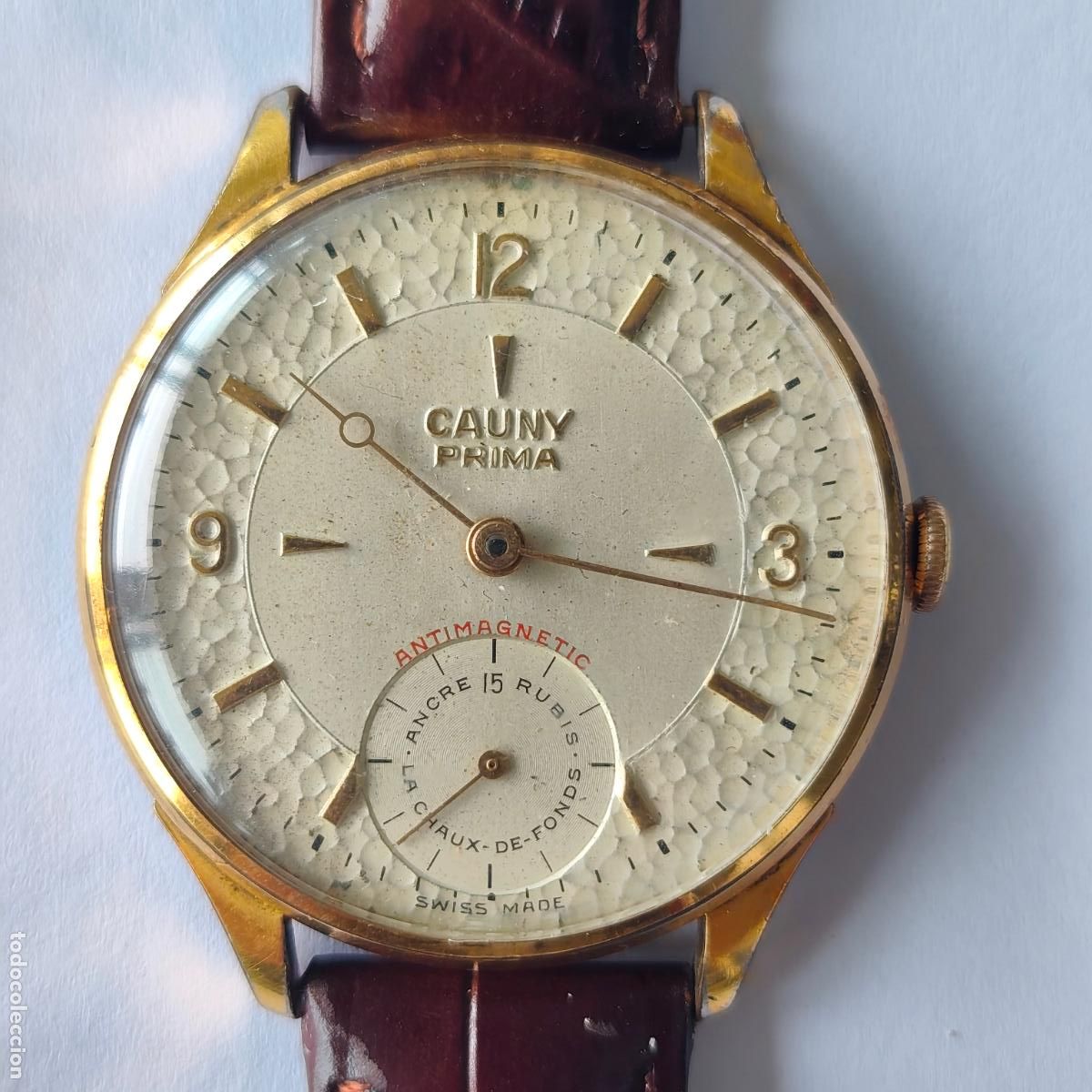 Relojes de pulsera: RELOJ CAUNY PRIMA JUMBO 40 Mm movimiento 498 antimagn&eacute;tic 15 rubis