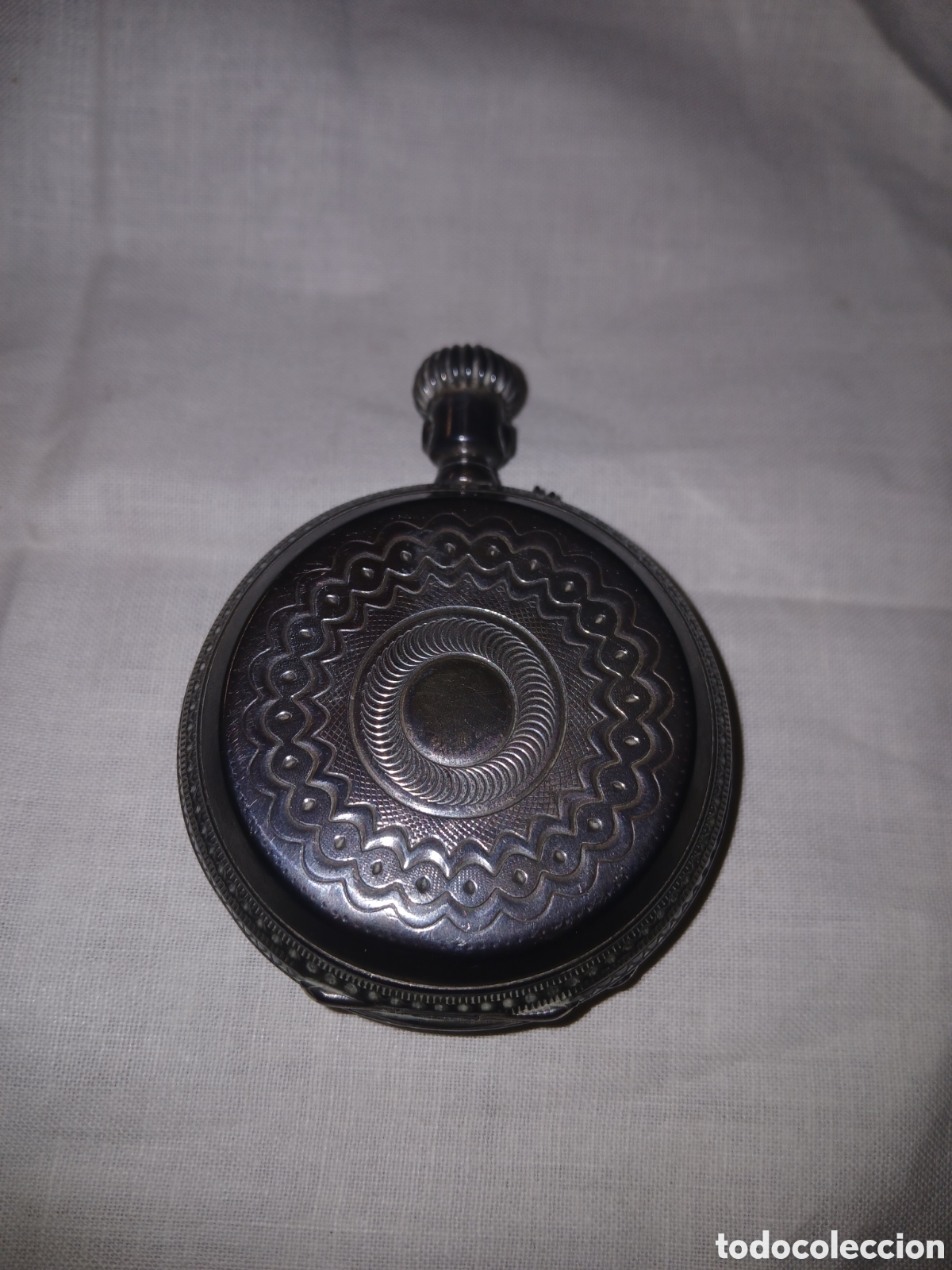 Relojes de pulsera: ANTIGUO RELOJ DE BOLSILLO - PLATA - TRES TAPAS HUGUENIN GENEVE REMONTOIR * VER FOTOS *
