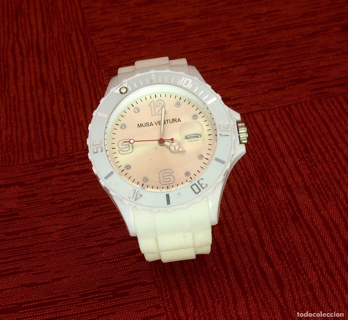 Relojes de pulsera: RELOJ DE PULSERA MUSA VENTURA, CORREA BLANCA