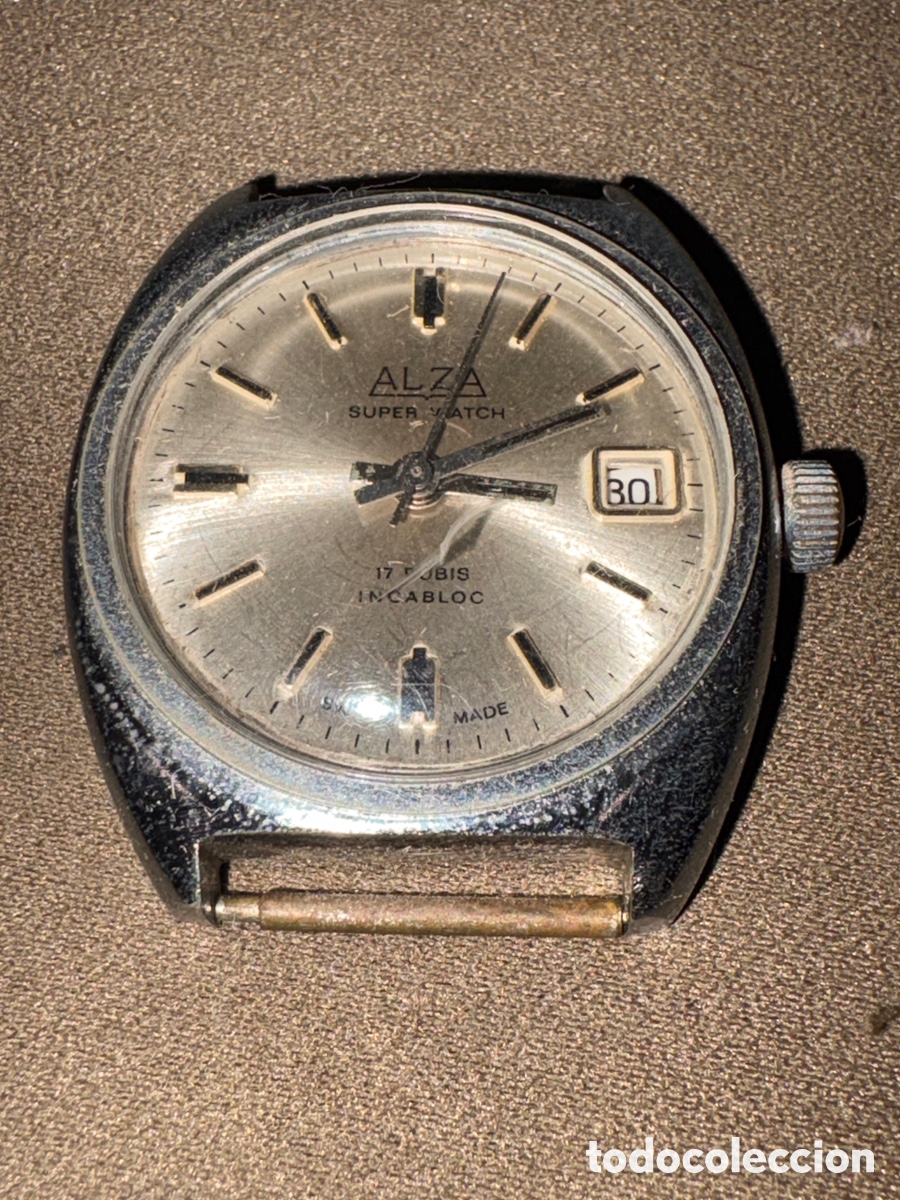 Wristwatches: Antiguo reloj ALZA de carga manual,34MM sin contar corona*PARA REPARAR O PIEZAS*