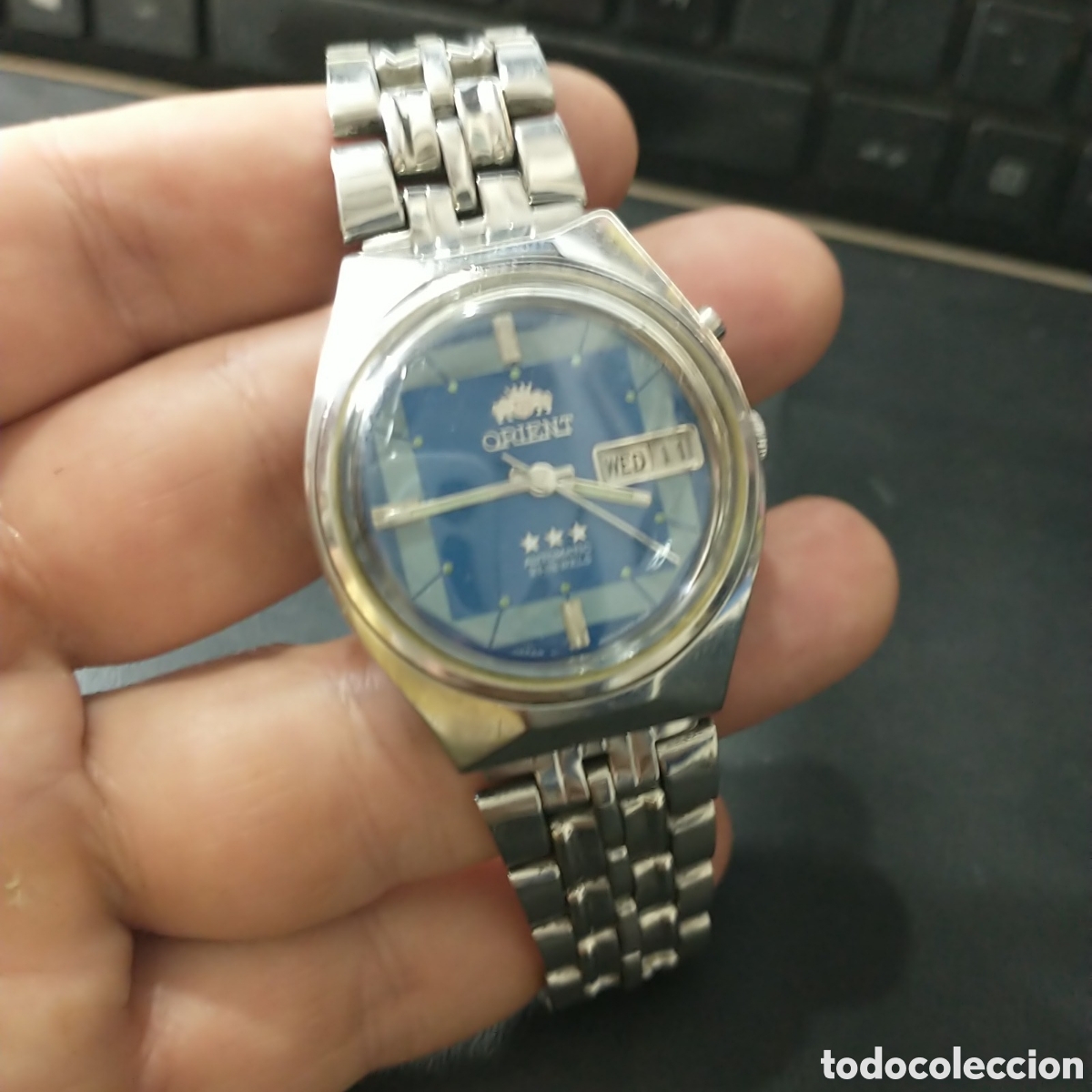 Relojes de pulsera: Reloj Orient Car&aacute;tula Color Azul CON CUADRADO NO COMUN
