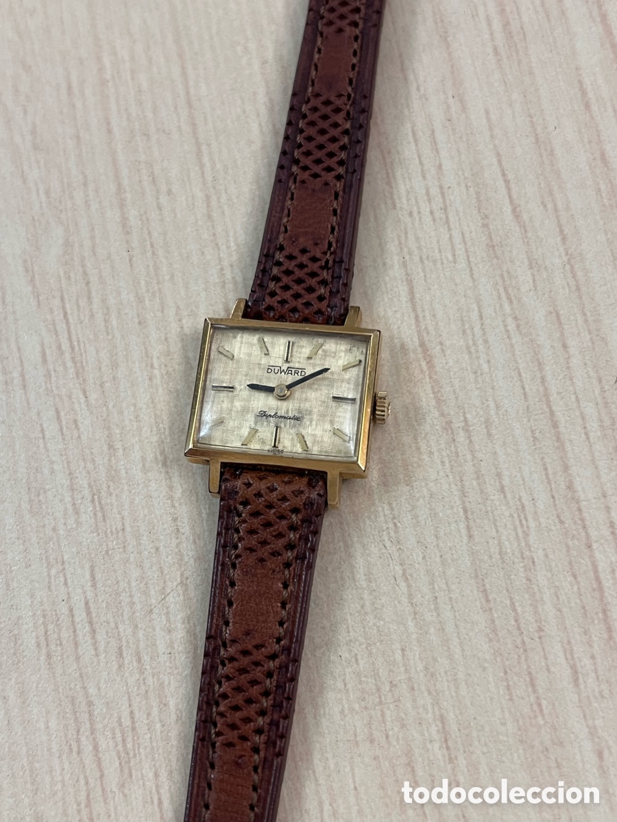 Relojes de pulsera: ✅ Reloj DUWARD Tank chapado en oro carga manual vintage