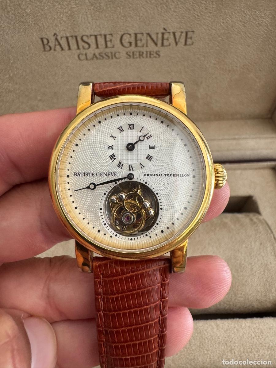 Relojes de pulsera: Reloj GB Batiste Geneve Tourbillon chapado en oro