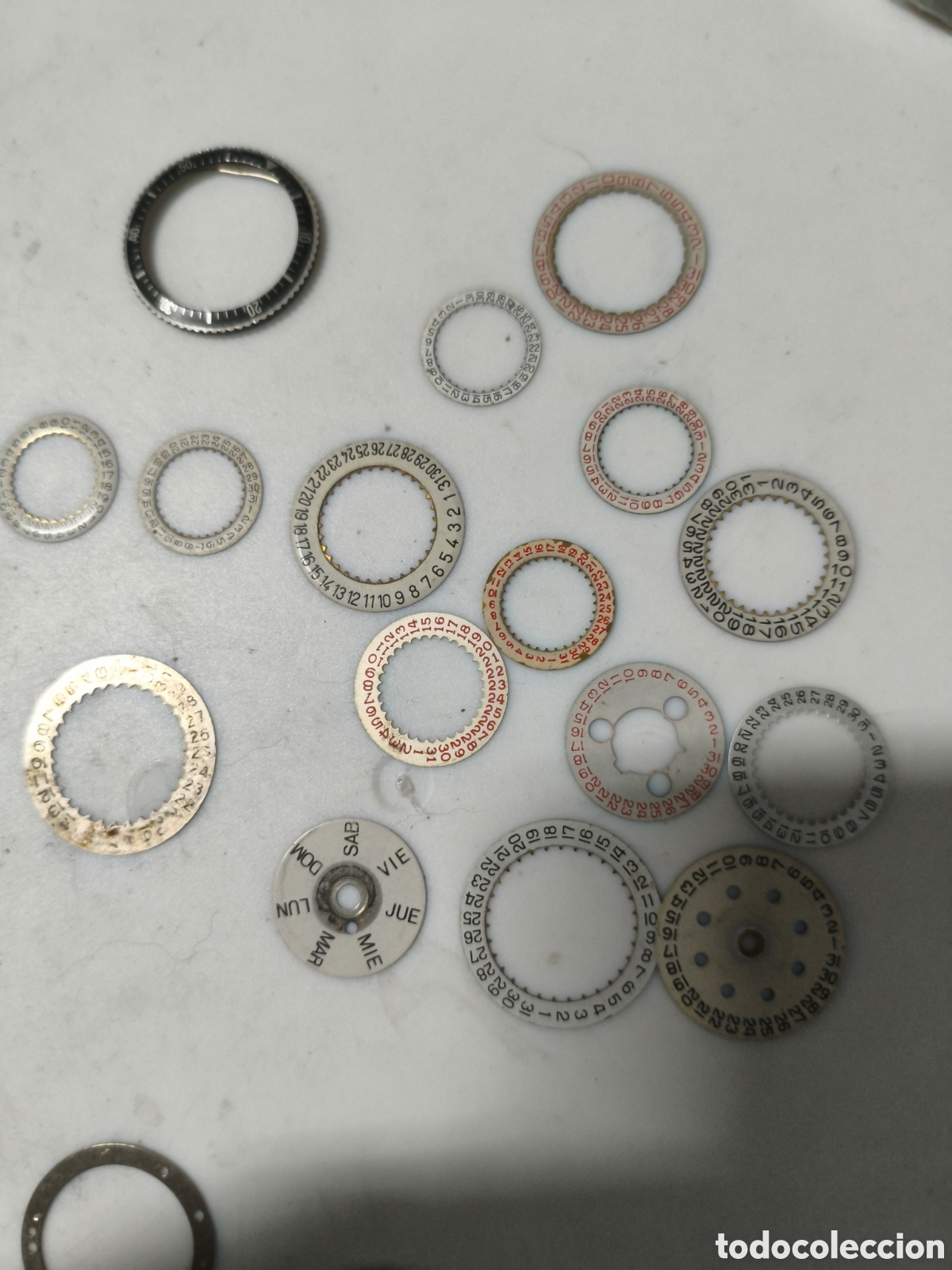 Relojes de pulsera: Lote discos de fecha para relojes de pulsera