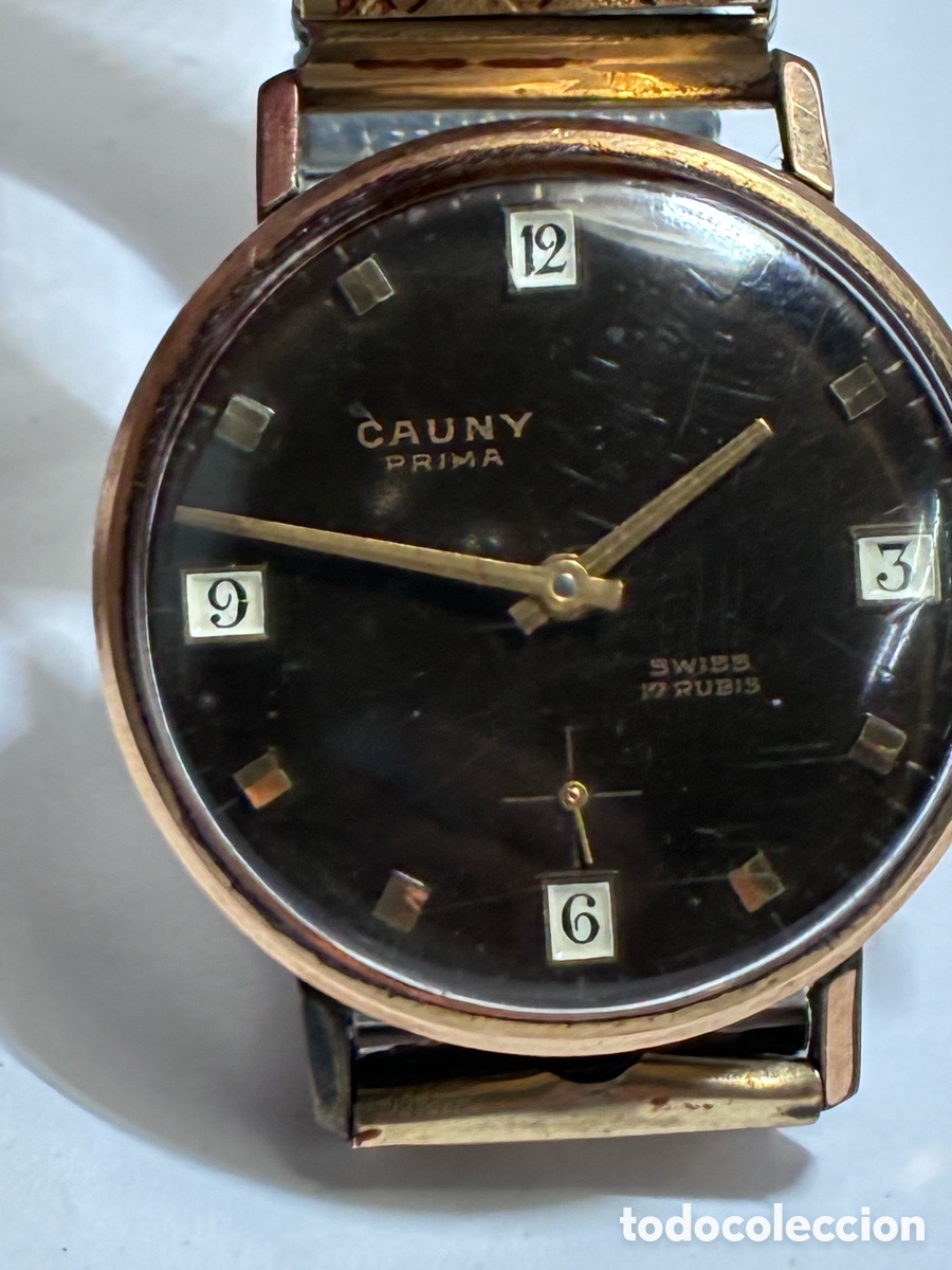 Relojes de pulsera: Reloj Cauny prima 17 rubis carga manual esfera especial