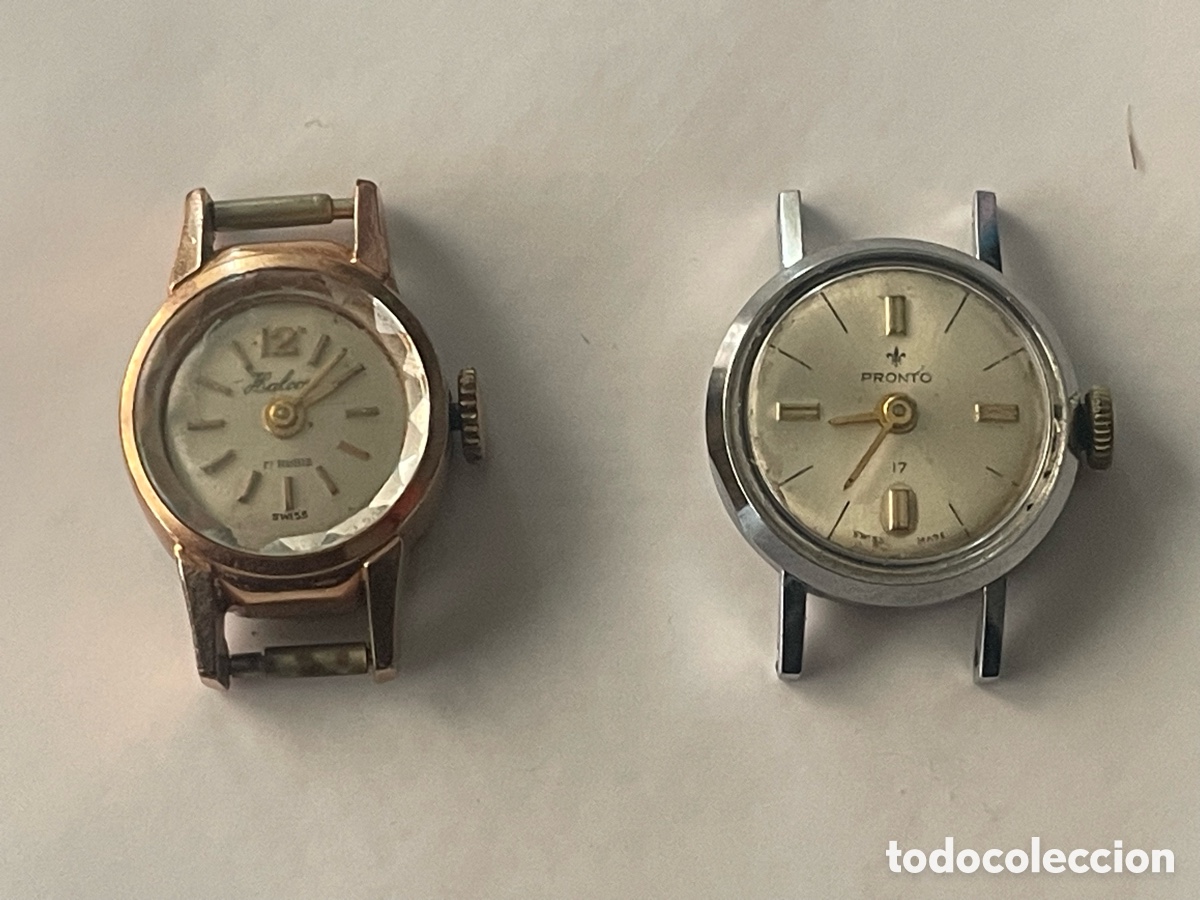 Rel&oacute;gios de pulso: Lote 2 Relojes Se&ntilde;ora Halc&oacute;n y Pronto 17 Rub&iacute;es Swiss Para Piezas