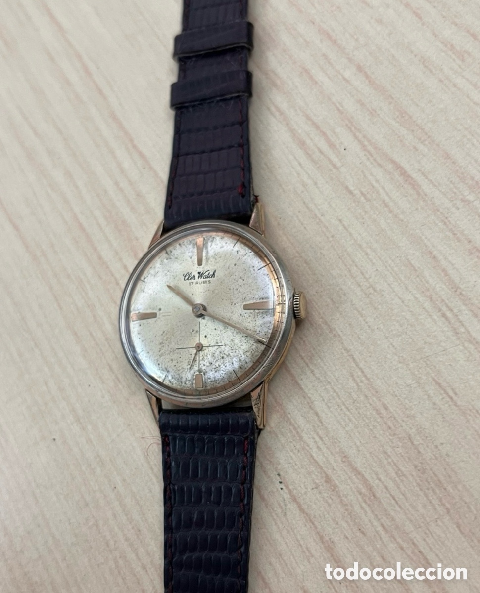 Relojes de pulsera: ✅ reloj Cler Watch 17 rub&iacute;s carga manual 34 mm vintage