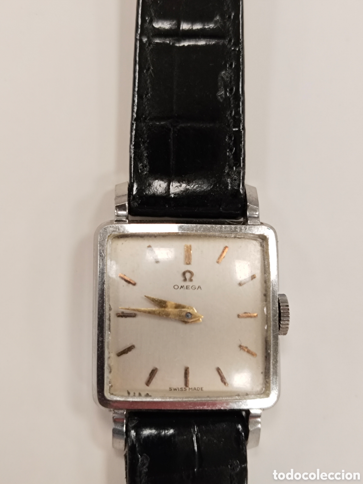 Armbanduhren: ANTIGUO Y BONITO RELOJ DE MUJER OMEGA - CUERDA MANUAL - FUNCIONANDO - CAJA CUADRADA DE ACERO PLATEAD