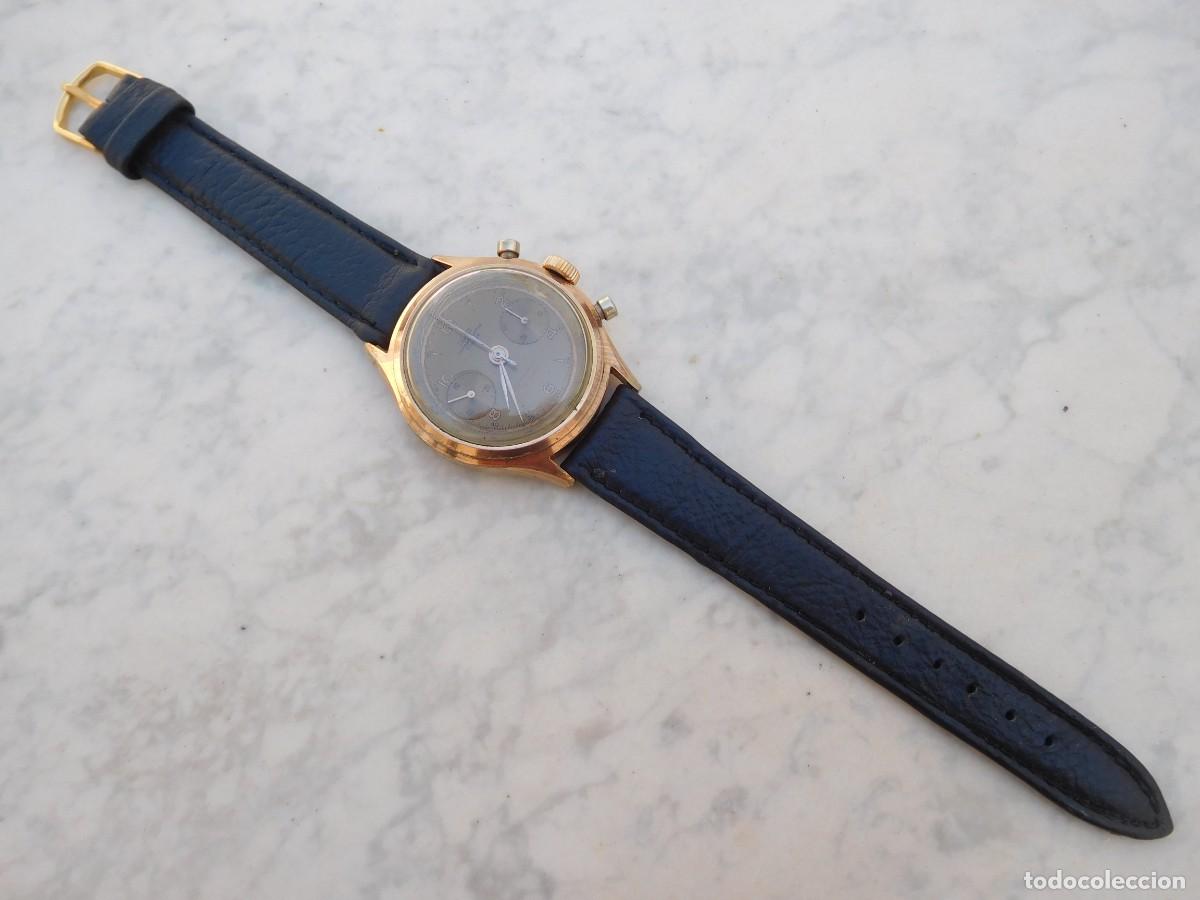 Relojes de pulsera: Reloj cronografo antiguo de cuerda manual Zelus Chronographe suisse