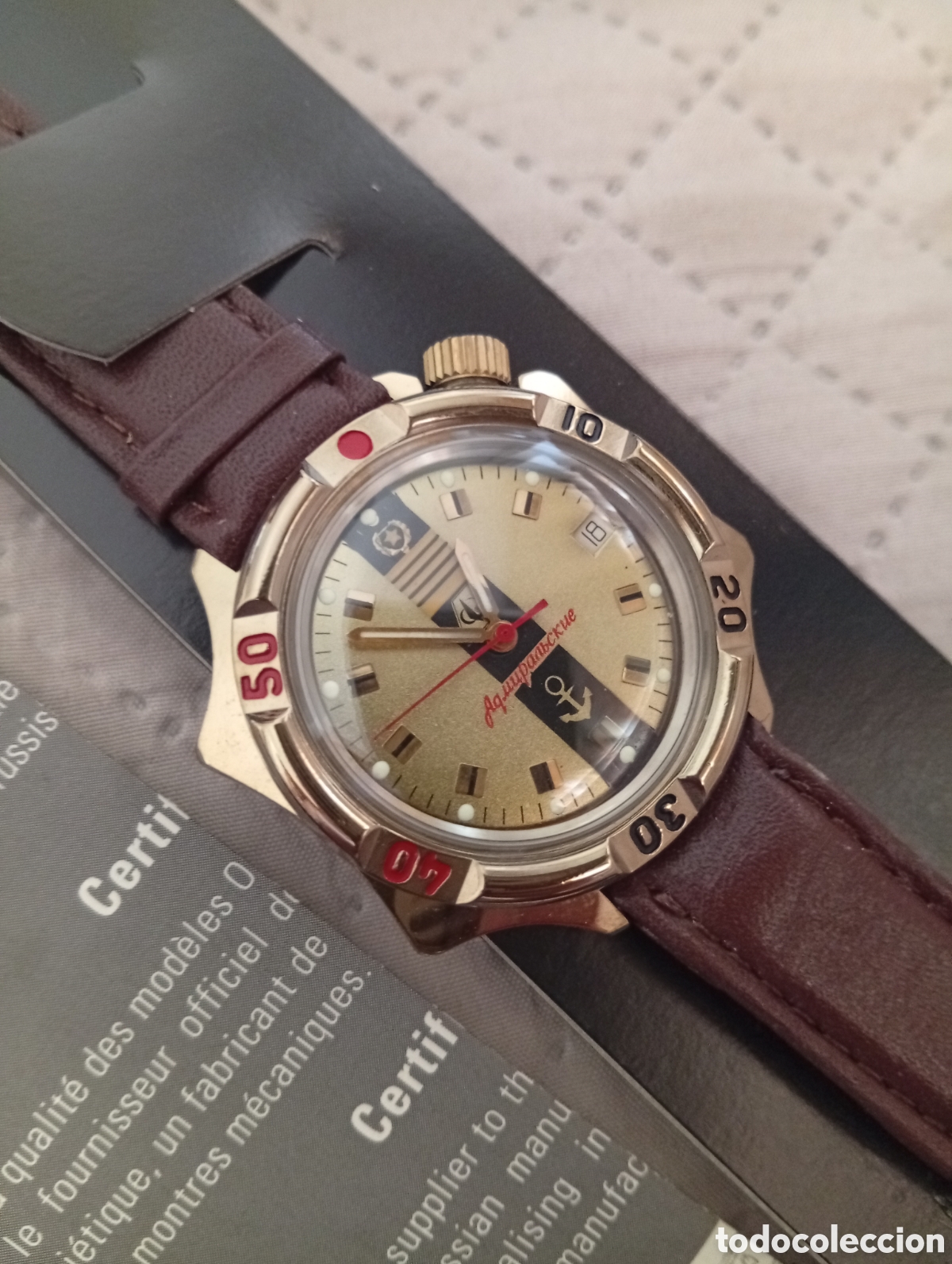 Relojes de pulsera: Reloj ruso Vostok Komandinski Admirals en estuche