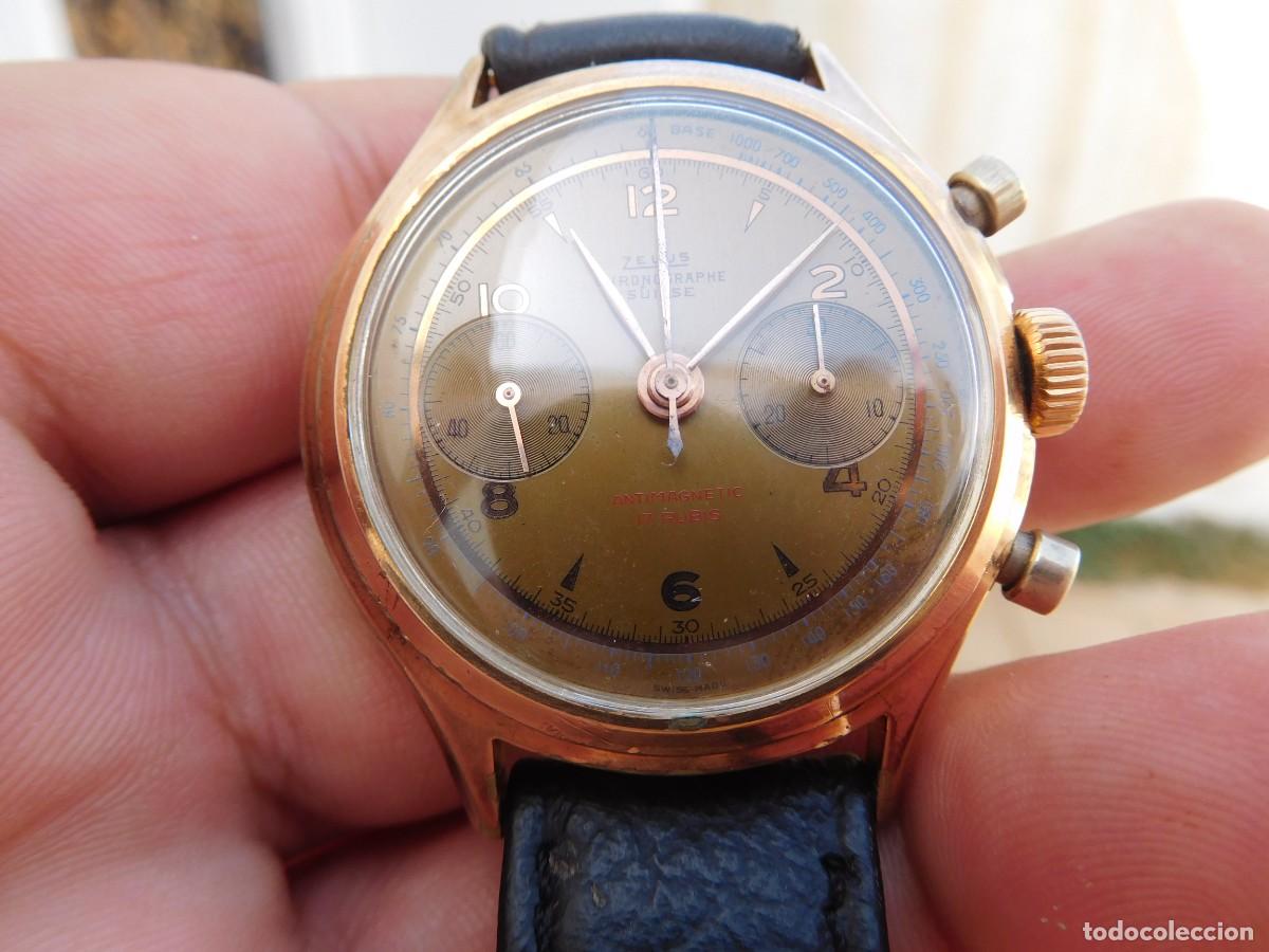 Wristwatches: Reloj cronografo antiguo de cuerda manual Zelus Chronographe suisse