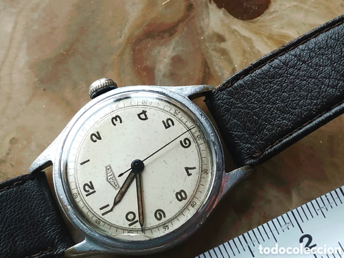 Relojes de pulsera: Angelus military style vintage men's Swiss mechanical watch