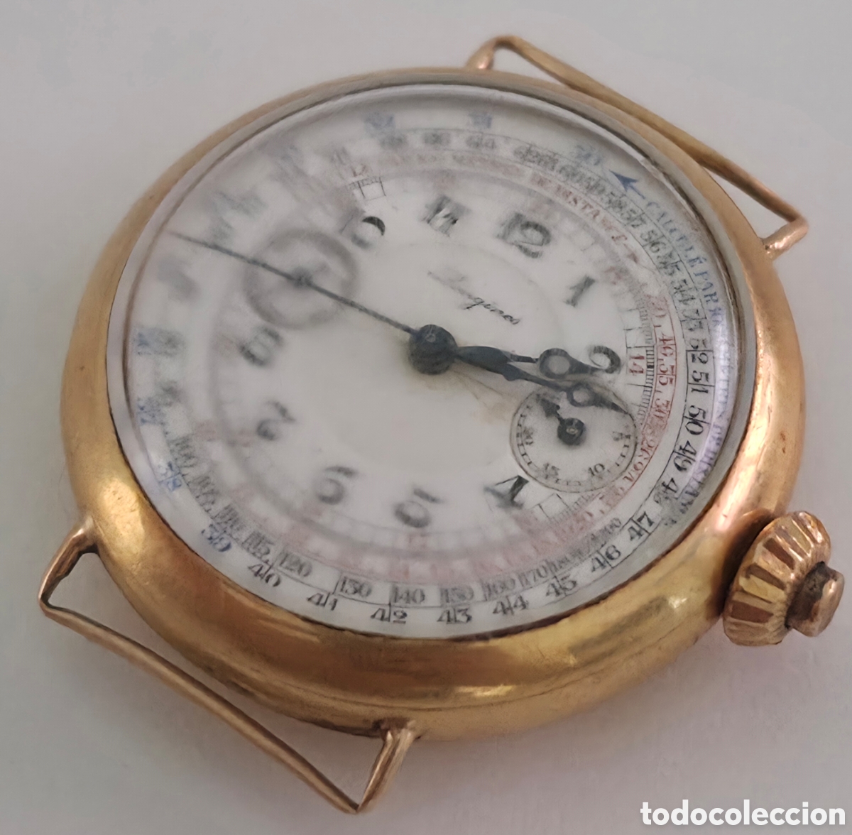 Relojes de pulsera: PRIMER LONGINES CRONOGRAFO DE CABALLERO MONOPULSADOR DE ORO MACIZO 18K - ALTA COLECCION