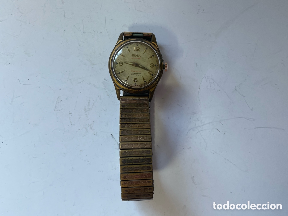 Relojes de pulsera: Reloj FIMA Swiss vintage carga manual 17 rub&iacute;es funcionando