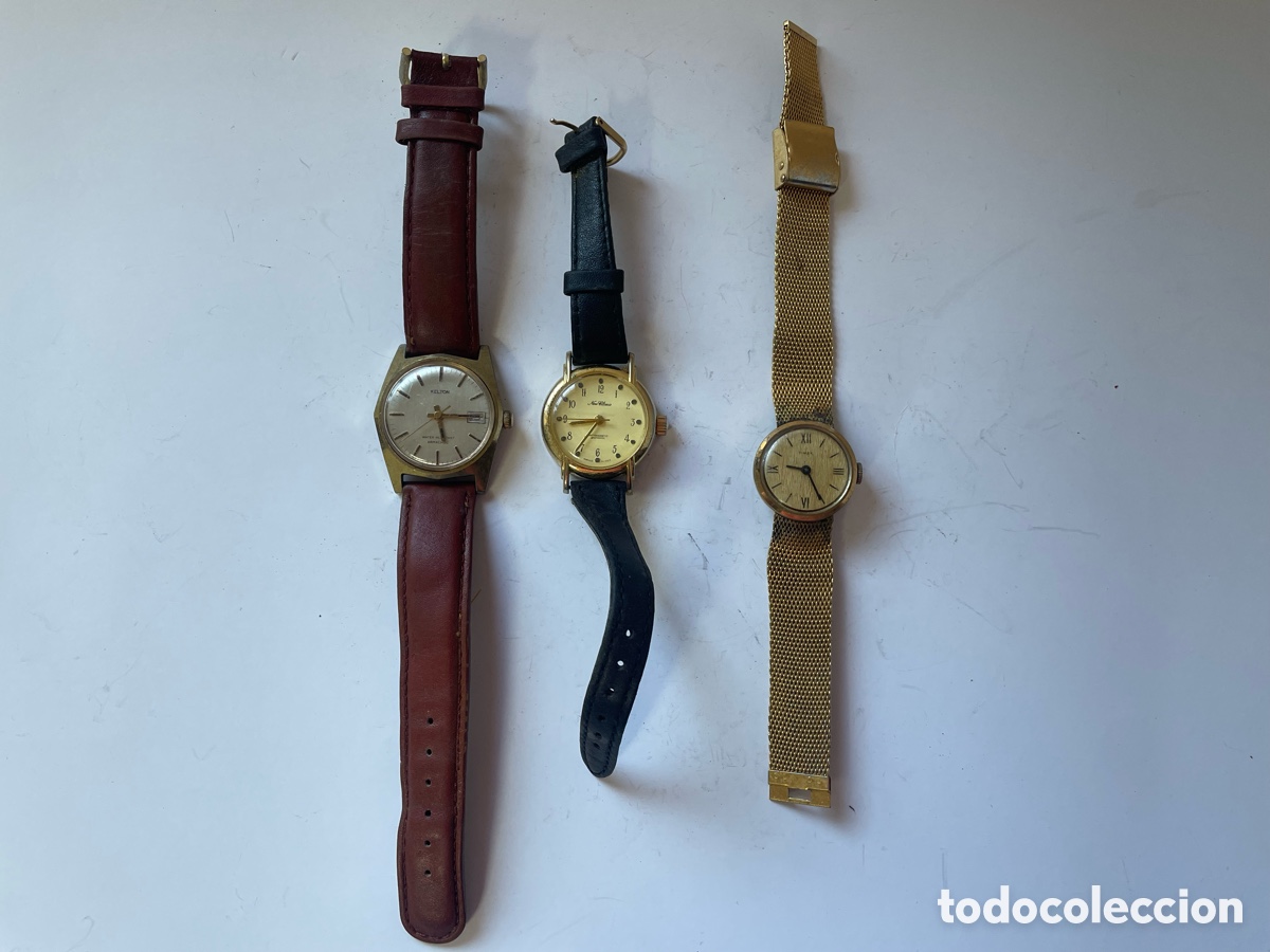 Relojes de pulsera: Lote 3 relojes vintage Kelton Timex New Classic