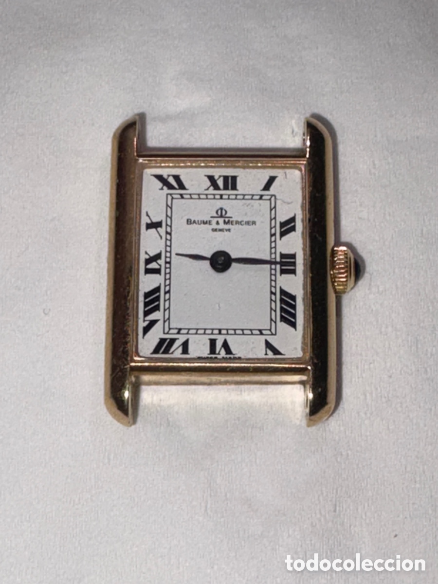 Relojes de pulsera: ANTIGUO RELOJ BAUME & MERCIER DE ORO 18K MODELO TANK,CARGA MANUAL,20MM SIN CONTAR CORONA*FUNCIONA*