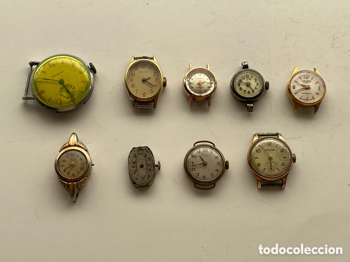 Relojes de pulsera: Lote 9 relojes vintage para piezas y reparaci&oacute;n